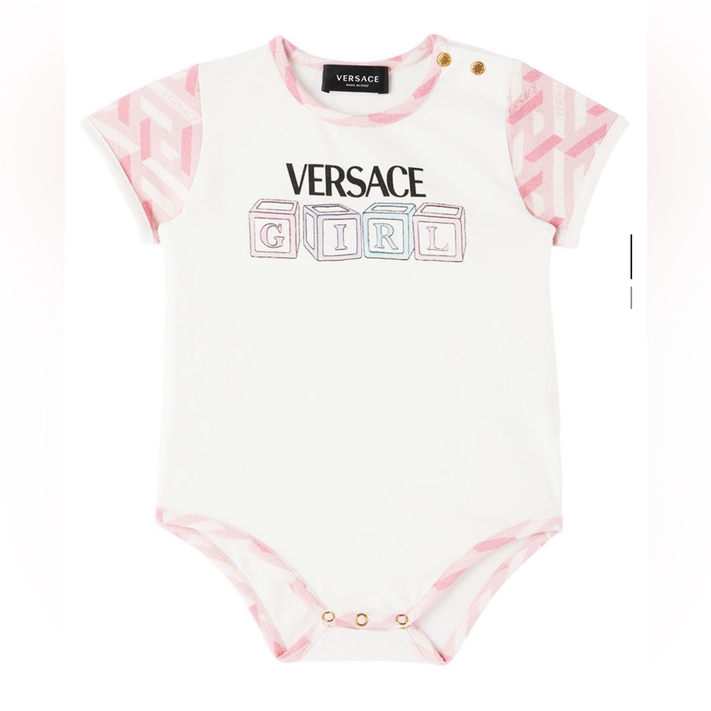Baby White And Pink Gresa Bodysuit